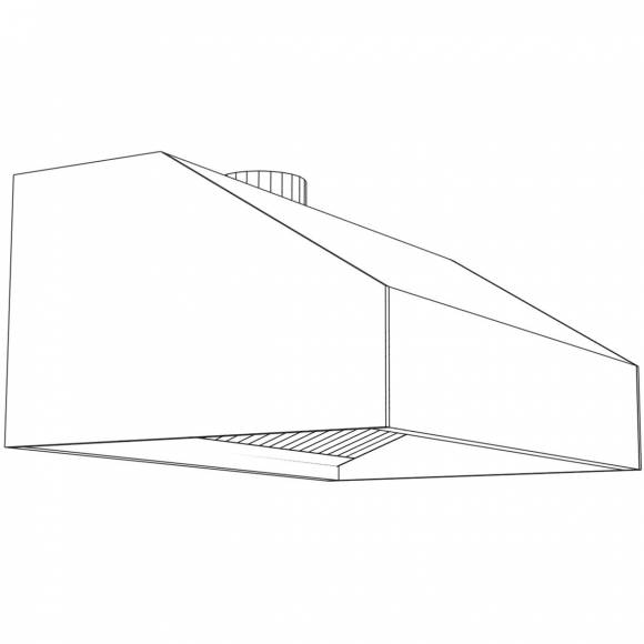 Зонт вытяжной пристенный купольный 2100*1000