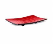 Тарелка прямоугольная 240х145мм на ножках Киото Блэк энд Рэд 23852B/PT215 43859 /4/