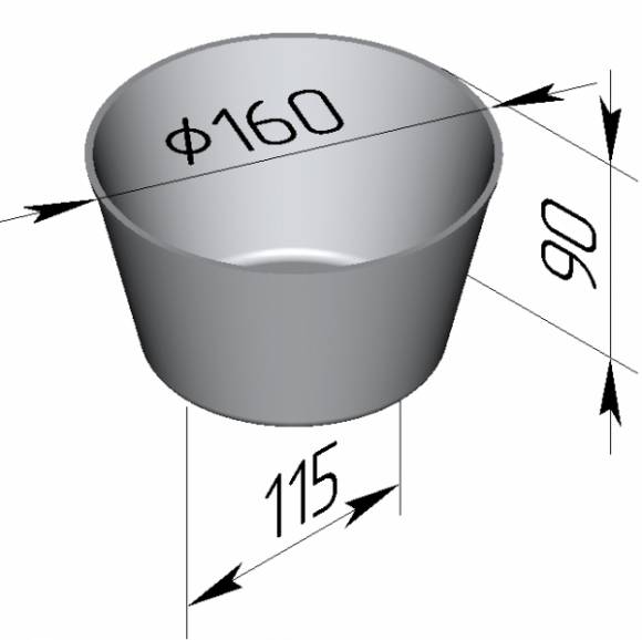 Форма для хлеба Спика 17 Б (круглая) (160 х 115 х 90 мм) 
