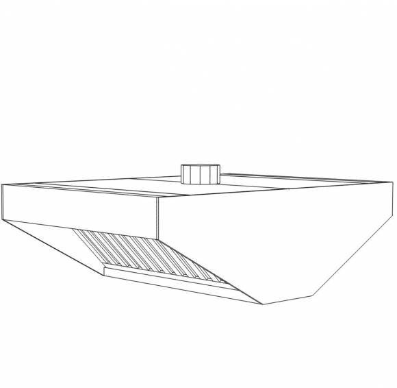 Зонт вытяжной островной Г-образный 1600*900 Зонт вытяжной островной Г-образный 1600*900