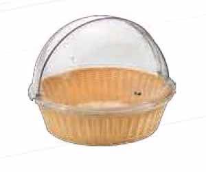 Корзина для хлеба круглая 48х38,5см полиротанг Pintinox крышка Roll-Top поликарбонат 97150762 38352