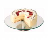 Подставка для торта 300мм h=7cm стекло+нерж крутящ. APS 00444. Подставка для торта 300мм h=7cm стекло+нерж крутящ. APS 00444.