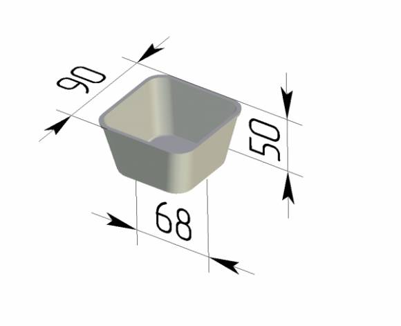 Форма для хлеба Спика 12-3 (90 х 90 х 50 мм)