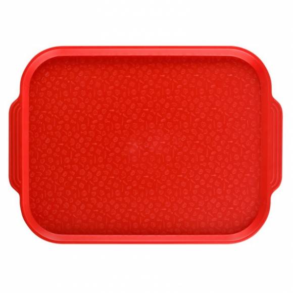 Поднос прямоугольный 45х35,5см красный с ручками [PS Red 4410] мки017 /10/