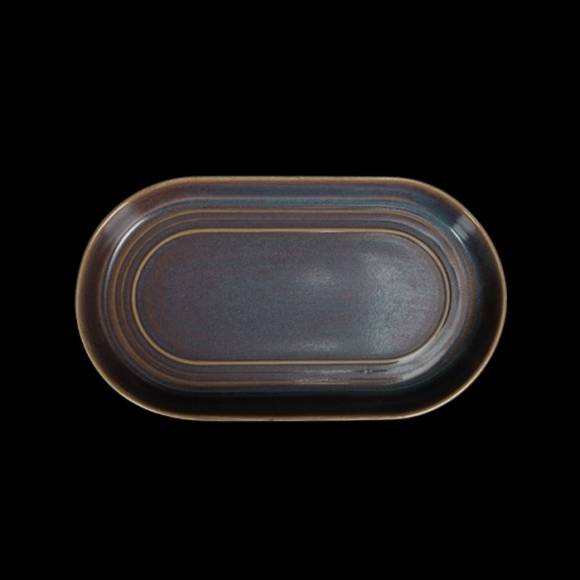 Блюдо овальное 240х140 мм Corone Terra сине-коричневый 11011