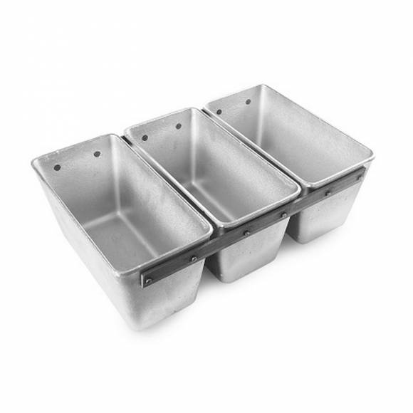 Форма для хлеба Л7 22*11 см. h=11,5 см. алюм. литая 3х -секционная 73260 