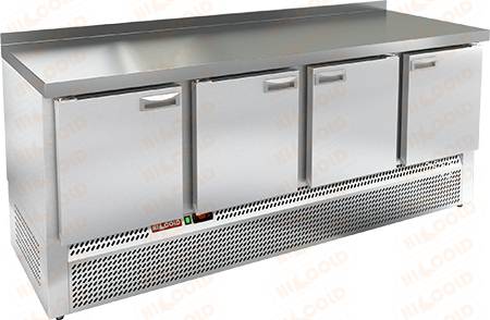 Стол морозильный Hicold GNE 1111/BT W 4 двери, корпус пластификат (агрегат внизу)