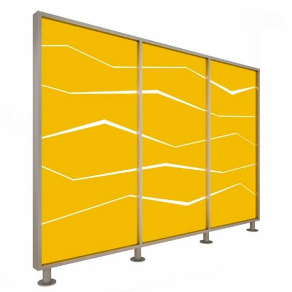 Перегородка 3-х секционная стандарт Zigzag (Зигзаг) с подсветкой 1900х150х2025 мм