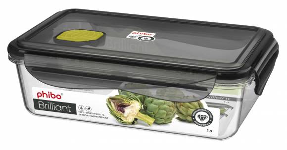 Контейнер для продуктов прямоуг. 1 л. 19,5*12,5*5,5 см. герметич. с клапаном "Бриллиант" 431179413 Контейнер для продуктов прямоуг. 1 л. 19,5*12,5*5,5 см. герметич. с клапаном "Бриллиант" 431179413