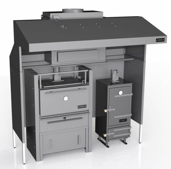 Комплекс Vesta 11. K3-M45-Vk (K3, печь-мангал M45, коптильня Vesta k) Комплекс Vesta 11. K3-M45-Vk (K3, печь-мангал M45, коптильня Vesta k)