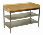 СП2ПМР Стол производственный для мучных работ 1700*700*850мм с 2-мя полками, 3-мя бортами СП2ПМР Стол производственный для мучных работ 1700*700*850мм с 2-мя полками, 3-мя бортами