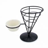 Корзинка конусная д/подачи с держателем для соусника металл 12*21см P.L. 81200193 Корзинка конусная д/подачи с держателем для соусника металл 12*21см P.L. 81200193