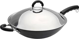 Сковорода WOK 360мм черненная сталь, с кышкой Hurakan HKN-WPH02 Сковорода WOK 360мм черненная сталь, с кышкой Hurakan HKN-WPH02