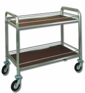 Тележка сервировочная ОЛДАК нерж. 2 полки из ламината 550х800мм, с рамками ТО 34 Тележка сервировочная ОЛДАК нерж. 2 полки из ламината 550х800мм, с рамками ТО 34