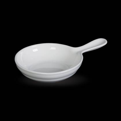 Соусник-сковорода 100мл 105мм круглая с ручкой Corone Cottura фарфор LQ-QK15151 фк0815