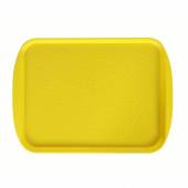 Поднос прямоугольный 41,5х30,5см с ручками желтый [7011]