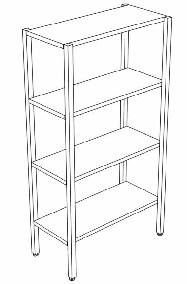 СТП4 стеллаж производственный 4 полки 500*700*1800 СТП4 стеллаж производственный 4 полки 500*700*1800