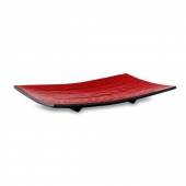 Тарелка прямоугольная 290х175мм на ножках  Киото Блэк энд Рэд 23852A/PT215 43860 /2/