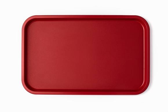 Поднос прямоугольный 52,5x32,5см темно-красный поверхность шагрень (416) MGpro 1737