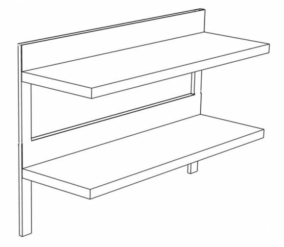 ПК2 полка производственная 2-х уровневая 1200*400 с бортом