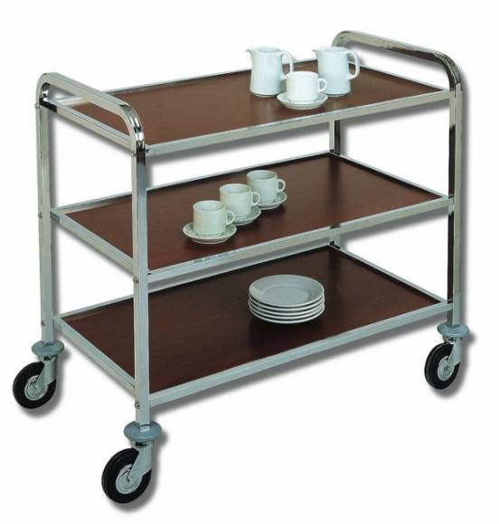 Тележка сервировочная ОЛДАК нерж. 3 полки из ламината 550х800х30мм ТО 33 Тележка сервировочная ОЛДАК нерж. 3 полки из ламината 550х800х30мм ТО 33