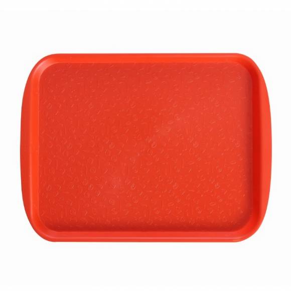 Поднос прямоугольный 41,5х30,5см с ручками оранжевый [560Т]