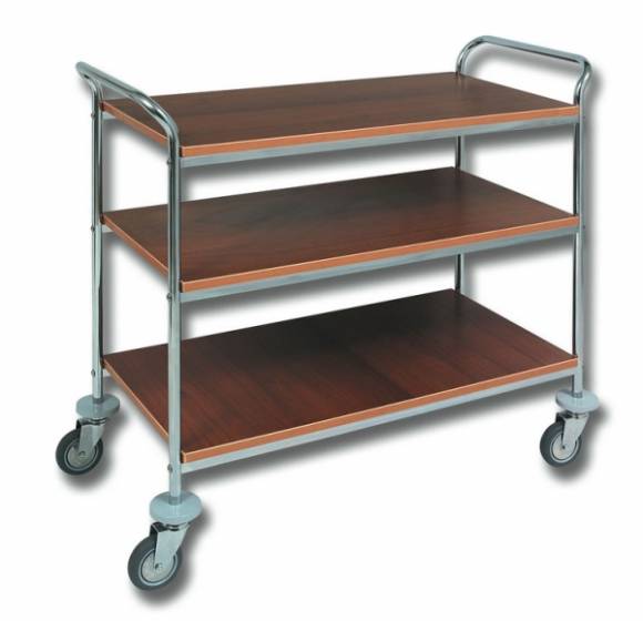 Тележка сервировочная ОЛДАК нерж. 3 полки из ламината 550х950мм ТО 37 Тележка сервировочная ОЛДАК нерж. 3 полки из ламината 550х950мм ТО 37