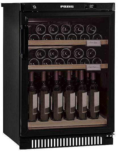 Шкаф винный POZIS ШВ-39 2323V деревянные полки черный