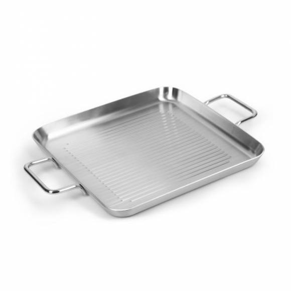 Сковорода-гриль 280х280мм нерж. с двумя ручками Luxstahl индукция