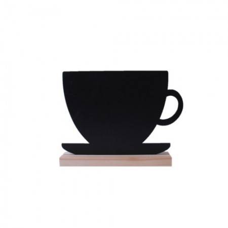 Табличка меловая Чашка 239х173мм черная на деревянном основании 04FE2010 59372 /1/