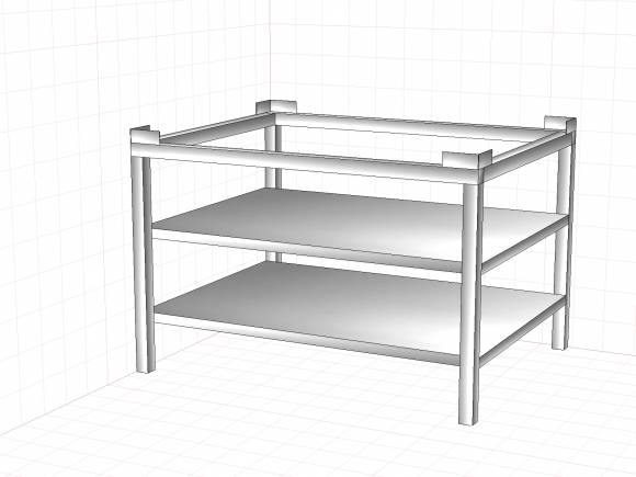 Подставка для инд.плиты ПЭИ-6 1085х850х700 с 2мя полками