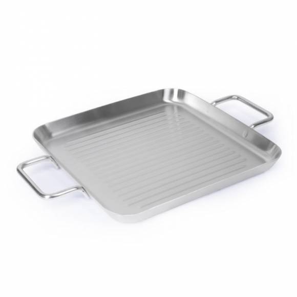 Сковорода-гриль 260х260мм нерж. с двумя ручками Luxstahl индукция