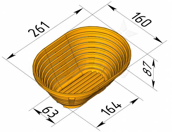 Форма для расстойки овальная FR-02 (261х160х87)