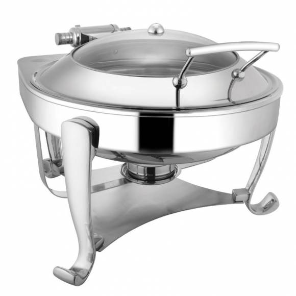 Мармит настольный (чефиндиш) круглый cо стекл крышкой 6,5л,Maco Opulent OP/0/0/6.5/CP