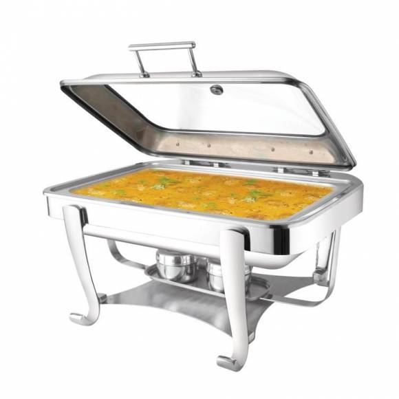 Мармит настольный (чефиндиш) прямоугольный cо стекл крышкой 12л,37x44x27см,Maco Opulent OP/0/1/12/CP