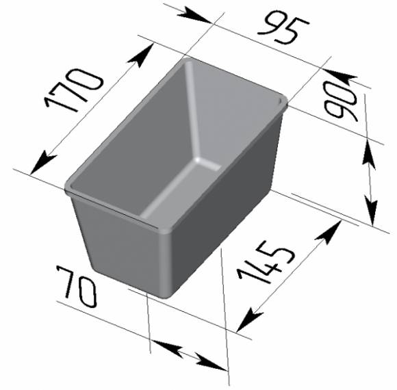 Форма для хлеба Спика 11А (170 х 95 х 90 мм)