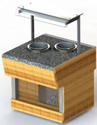 Мармит первых блюд Refettorio (шведский стол пристенный) RМ41SDP каменная столешница, 2 супницы Мармит первых блюд Refettorio (шведский стол пристенный) RМ41SDP каменная столешница, 2 супницы