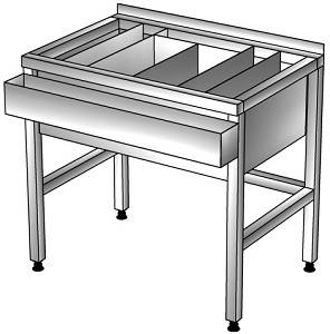 Барная станция 1000*600(700)*850, с бортом, рельсой нерж. Барная станция 1000*600(700)*850, с бортом, рельсой нерж.