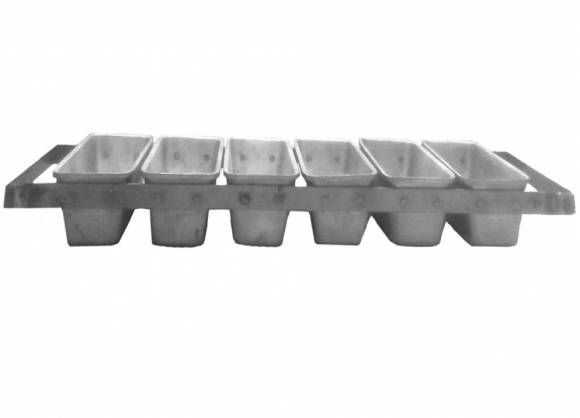 Форма для хлеба Спика 6 Л 7 (220 х 110 х 115 мм) с ручками 6 секций Форма для хлеба Спика 6 Л 7 (220 х 110 х 115 мм) с ручками 6 секций