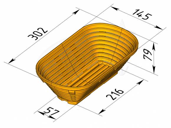 Форма для расстойки овальная FR-07 (302х145х79)