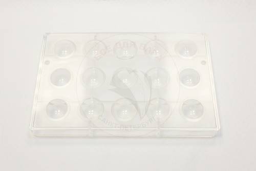 Форма для шоколада Полусфера поликарбонат 15 ячеек (d3,2/h1,5) прозрачная 73038031