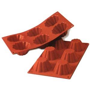 Форма силиконовая "Бриошь большая" 6 ячеек 79х37мм Martellato SF034/N