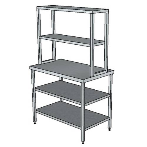 СП2ПДП2 стол произв.1400*500*1650 с 2-мя нижними и 2-мя верхними полками и без борта 