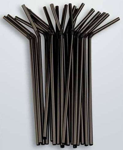 Трубочка для коктейля 0,5х24см черная с гофрой 1000шт/уп  5241000чг 	29510 /12/