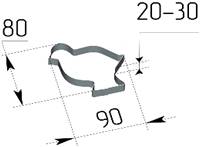 Форма кондитерская "Голубь" 90х80мм h=20мм нерж.