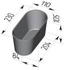 Форма для хлеба Спика 6 Л 7 овал (230х110х105мм) с ручками 6 секций