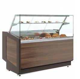 Витрина холодильная кондитерская Carboma KC-80 SM 1,5-1 Borneo (0012-1008 корич. дуб темный)