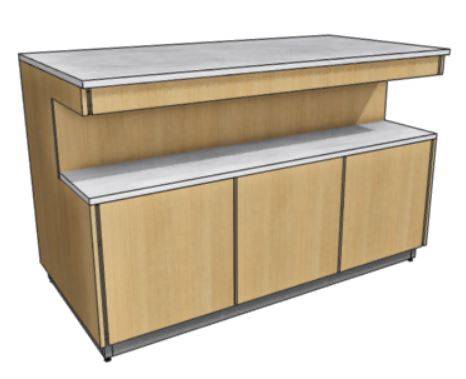 RD2 МОНТ(п) 1400х700х862 модуль-основа с нишей для тарелок (ПРИСТЕННАЯ)