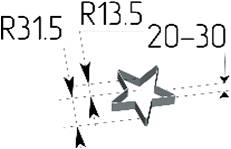 Форма кондитерская "Звезда" d=60мм h=20мм нерж.
