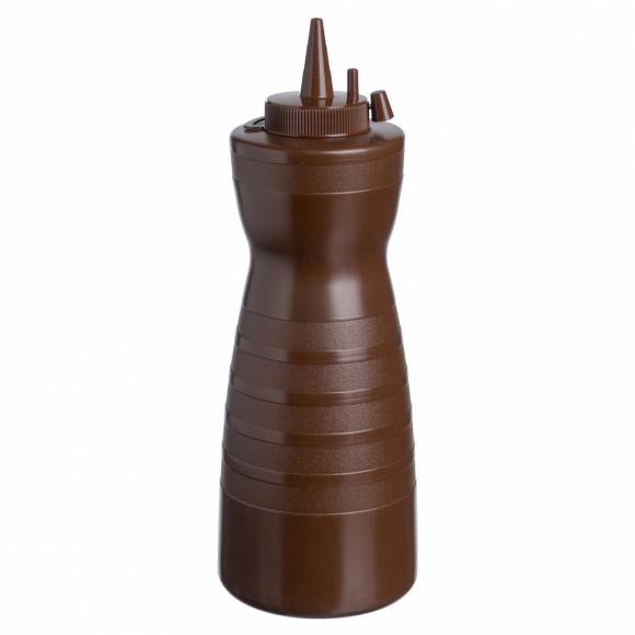 Бутылка для соуса пластиковая 700мл фигурная с крышкой коричневая MGprof 1748/24/ Бутылка для соуса пластиковая 700мл фигурная с крышкой коричневая MGprof 1748/24/